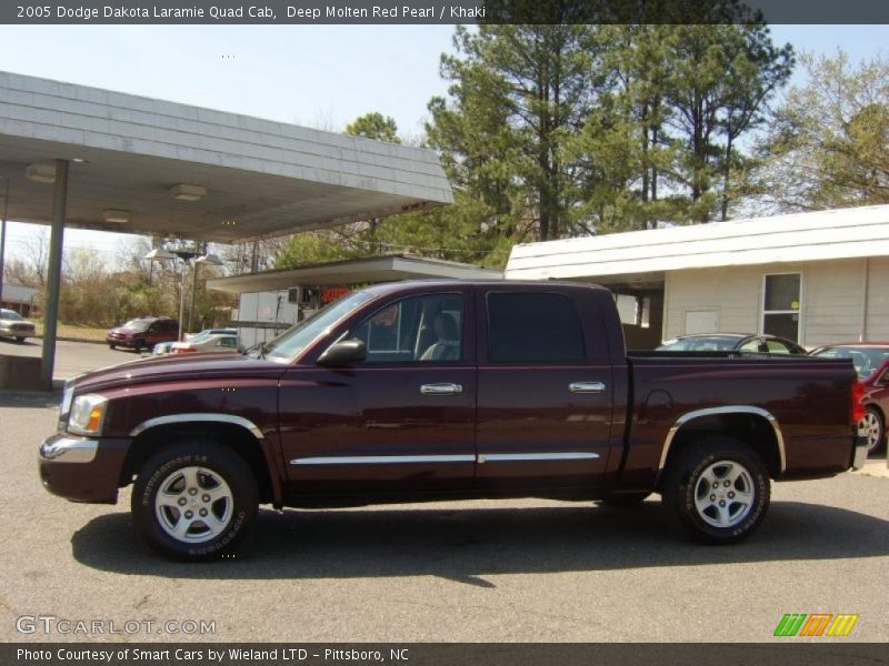 Deep Molten Red Pearl / Khaki 2005 Dodge Dakota Laramie Quad Cab