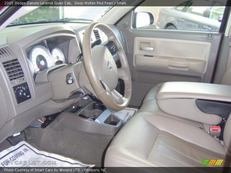 Deep Molten Red Pearl / Khaki 2005 Dodge Dakota Laramie Quad Cab