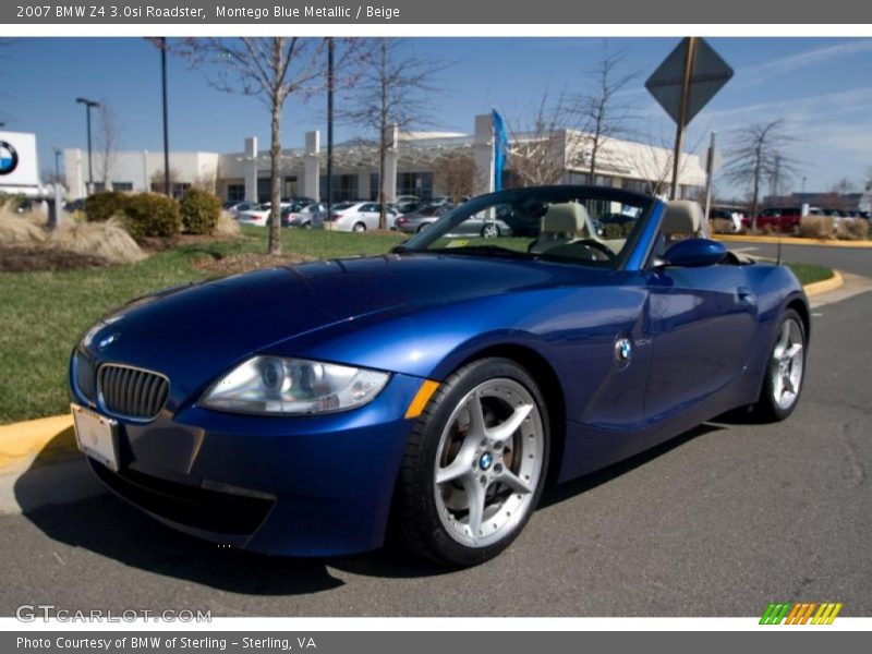 Montego Blue Metallic / Beige 2007 BMW Z4 3.0si Roadster