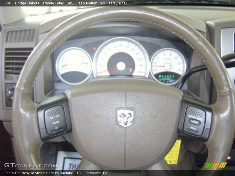 Deep Molten Red Pearl / Khaki 2005 Dodge Dakota Laramie Quad Cab