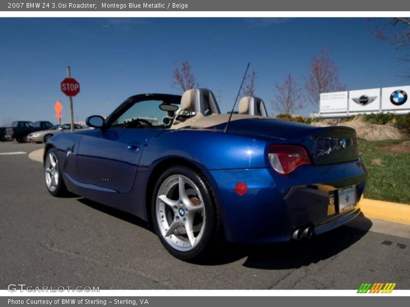 Montego Blue Metallic / Beige 2007 BMW Z4 3.0si Roadster