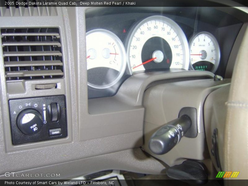 Deep Molten Red Pearl / Khaki 2005 Dodge Dakota Laramie Quad Cab