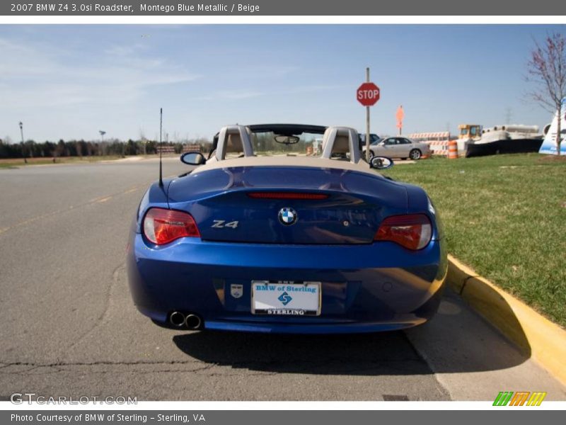 Montego Blue Metallic / Beige 2007 BMW Z4 3.0si Roadster