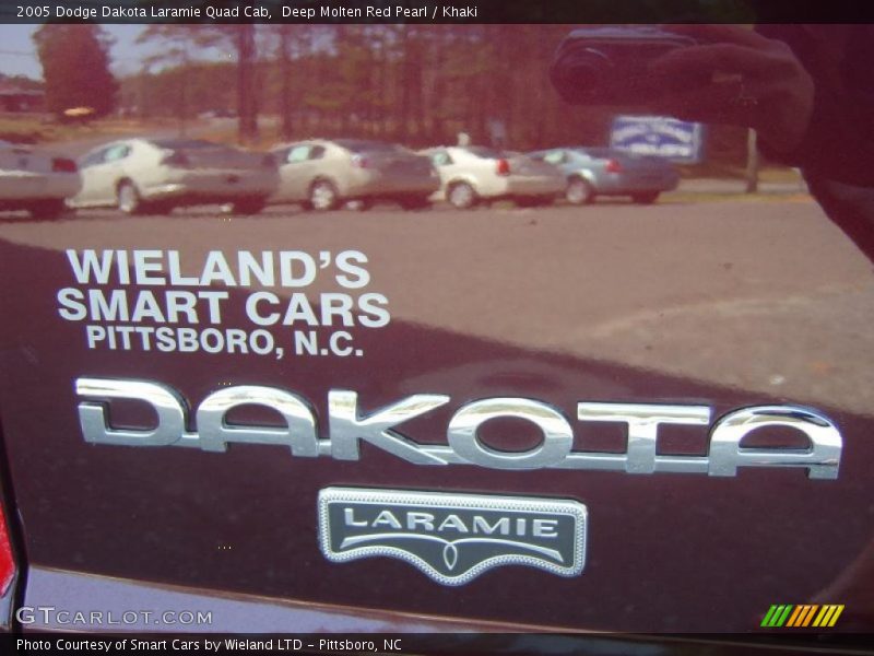 Deep Molten Red Pearl / Khaki 2005 Dodge Dakota Laramie Quad Cab