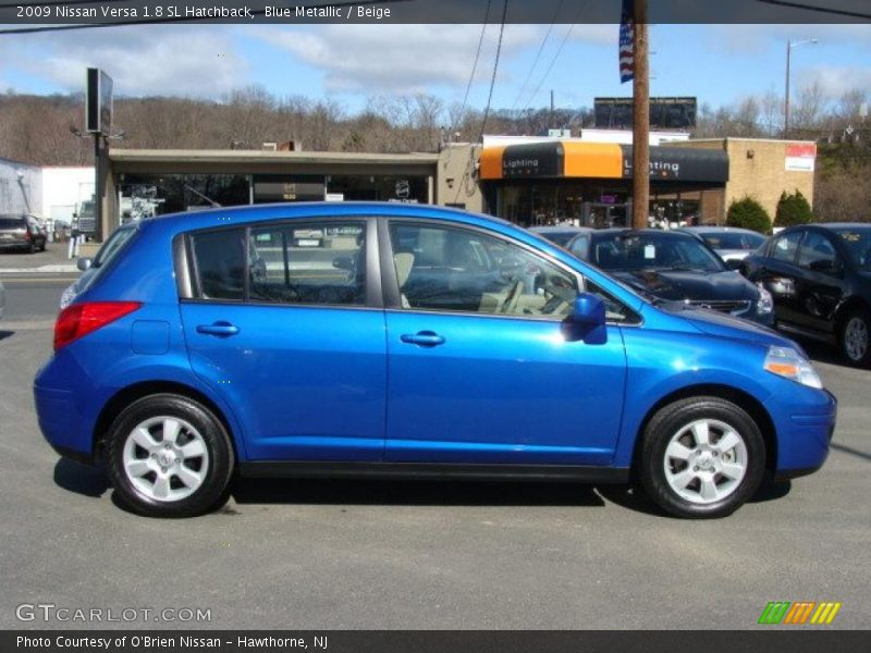 Blue Metallic / Beige 2009 Nissan Versa 1.8 SL Hatchback