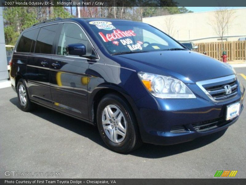 Midnight Blue Pearl / Gray 2007 Honda Odyssey EX-L