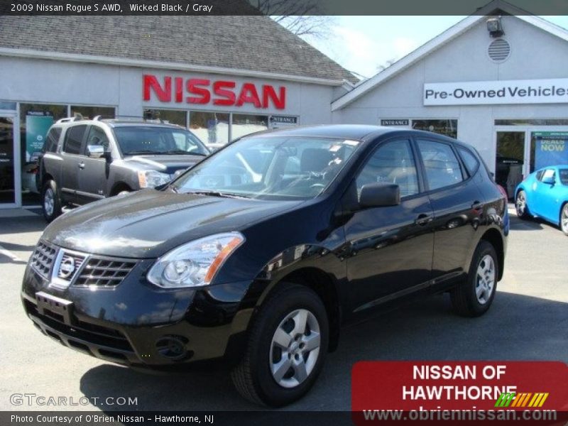 Wicked Black / Gray 2009 Nissan Rogue S AWD