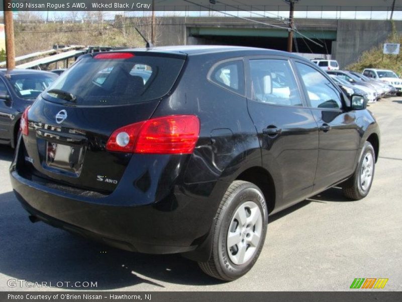 Wicked Black / Gray 2009 Nissan Rogue S AWD
