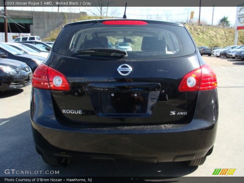 Wicked Black / Gray 2009 Nissan Rogue S AWD