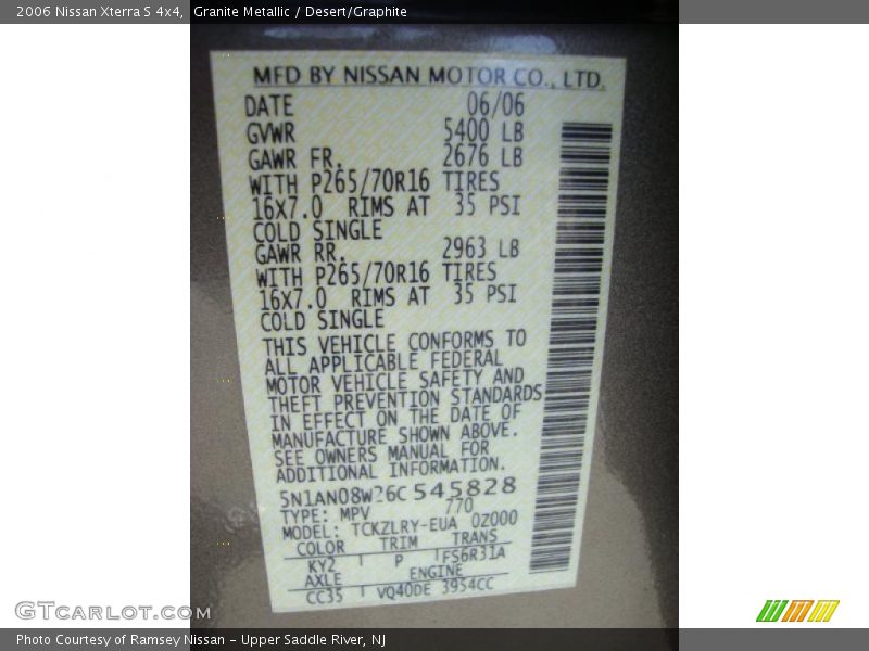 Granite Metallic / Desert/Graphite 2006 Nissan Xterra S 4x4