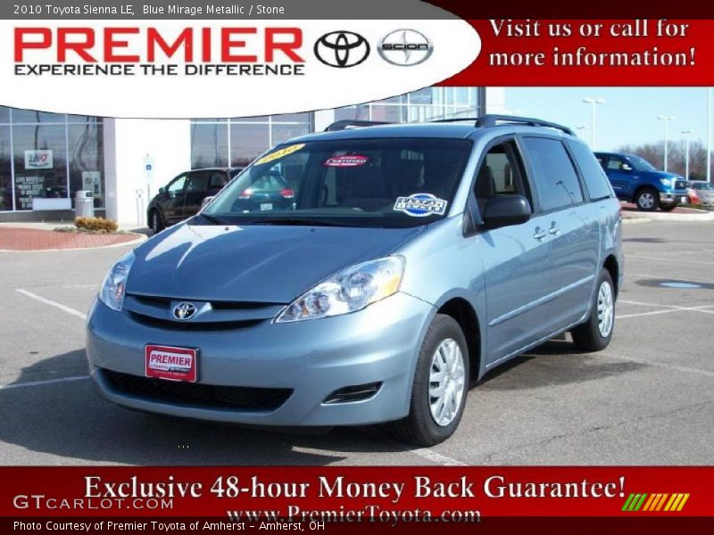 Blue Mirage Metallic / Stone 2010 Toyota Sienna LE