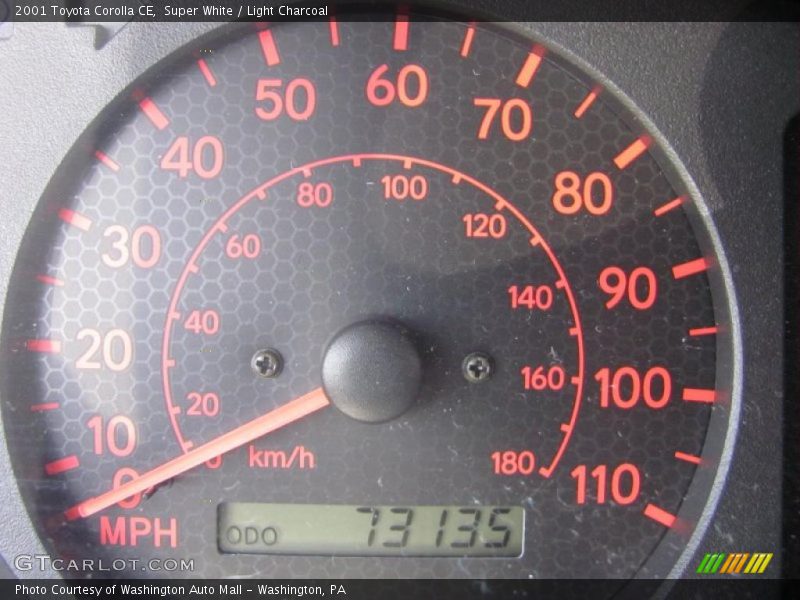 Super White / Light Charcoal 2001 Toyota Corolla CE