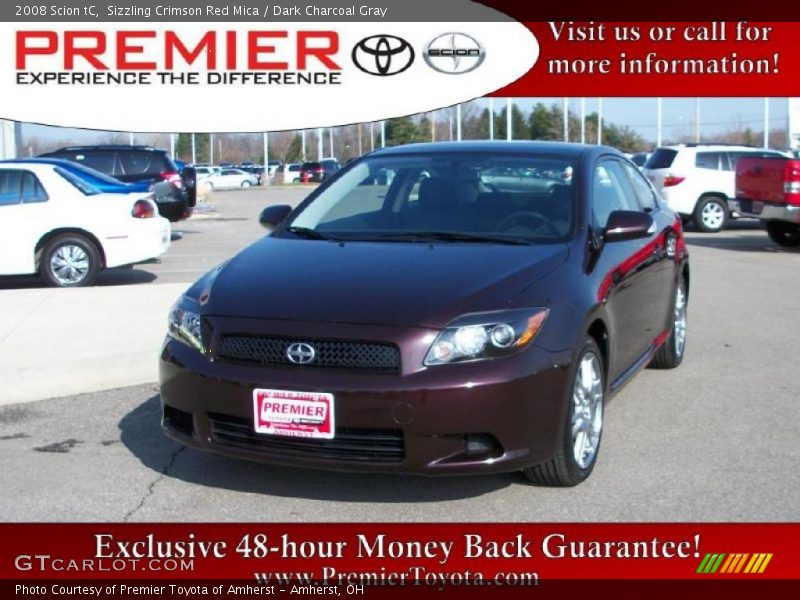 Sizzling Crimson Red Mica / Dark Charcoal Gray 2008 Scion tC