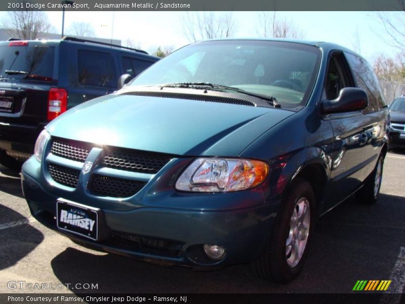 Aquamarine Metallic / Sandstone 2001 Dodge Caravan Sport