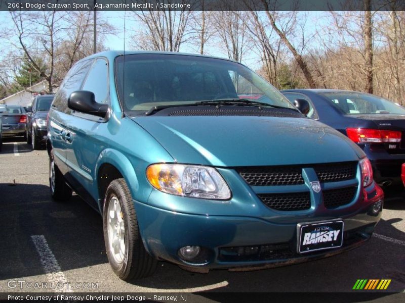 Aquamarine Metallic / Sandstone 2001 Dodge Caravan Sport