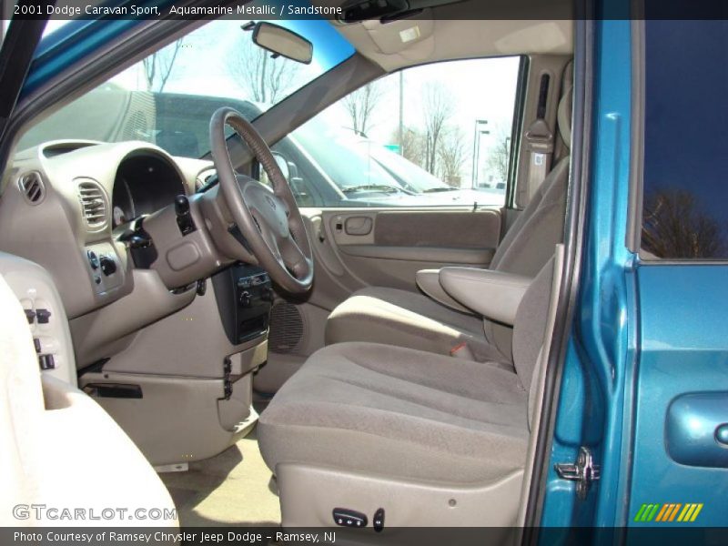Aquamarine Metallic / Sandstone 2001 Dodge Caravan Sport