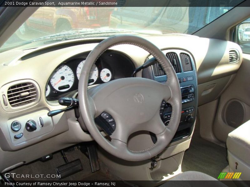 Aquamarine Metallic / Sandstone 2001 Dodge Caravan Sport