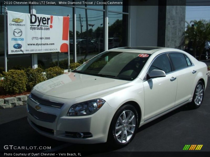 White Diamond Tricoat / Cocoa/Cashmere 2010 Chevrolet Malibu LTZ Sedan