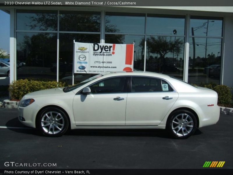 White Diamond Tricoat / Cocoa/Cashmere 2010 Chevrolet Malibu LTZ Sedan