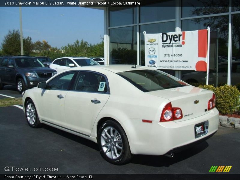 White Diamond Tricoat / Cocoa/Cashmere 2010 Chevrolet Malibu LTZ Sedan