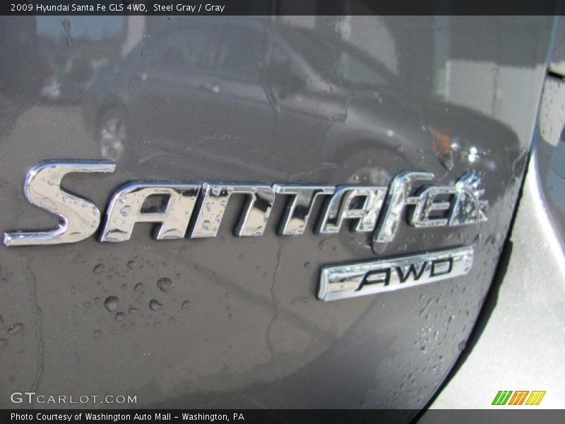 Steel Gray / Gray 2009 Hyundai Santa Fe GLS 4WD