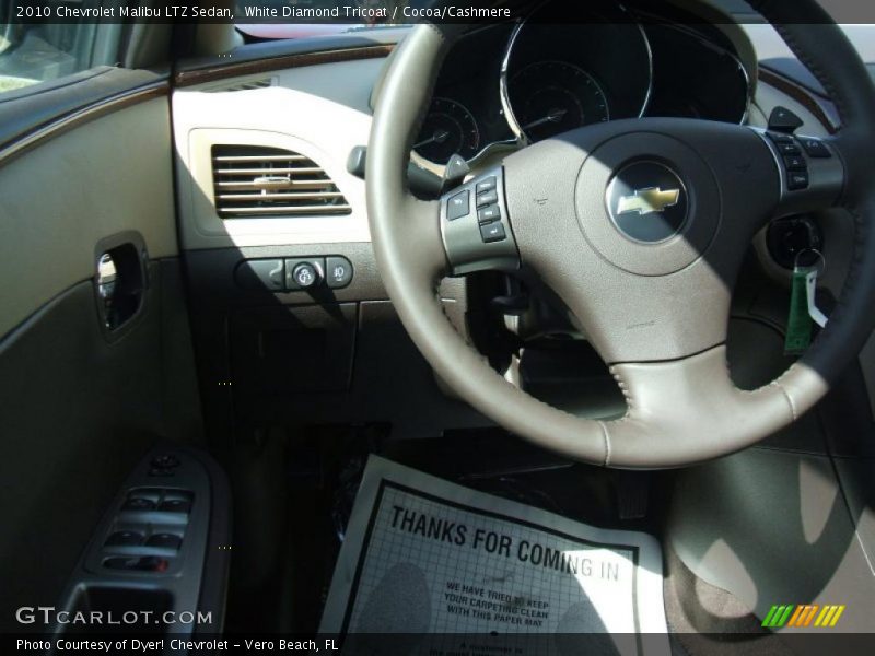 White Diamond Tricoat / Cocoa/Cashmere 2010 Chevrolet Malibu LTZ Sedan