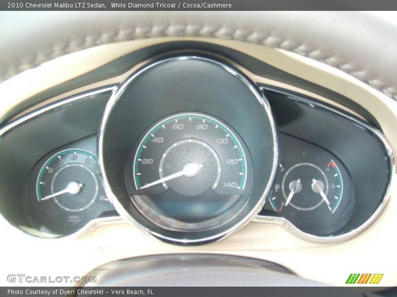 White Diamond Tricoat / Cocoa/Cashmere 2010 Chevrolet Malibu LTZ Sedan