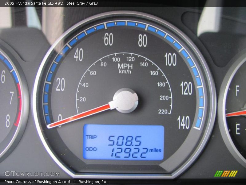 Steel Gray / Gray 2009 Hyundai Santa Fe GLS 4WD