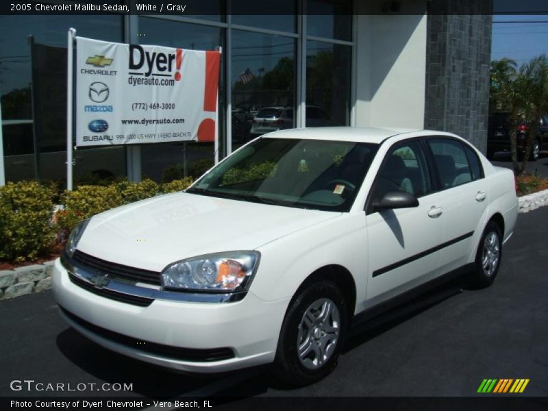White / Gray 2005 Chevrolet Malibu Sedan