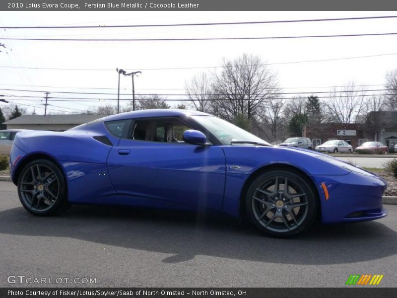 Persian Blue Metallic / Cocobolo Leather 2010 Lotus Evora Coupe