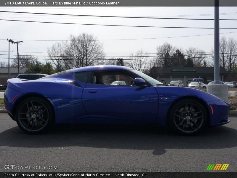 Persian Blue Metallic / Cocobolo Leather 2010 Lotus Evora Coupe