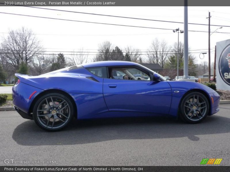 Persian Blue Metallic / Cocobolo Leather 2010 Lotus Evora Coupe