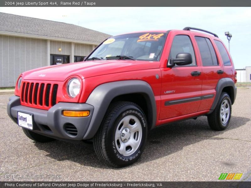 Flame Red / Taupe 2004 Jeep Liberty Sport 4x4