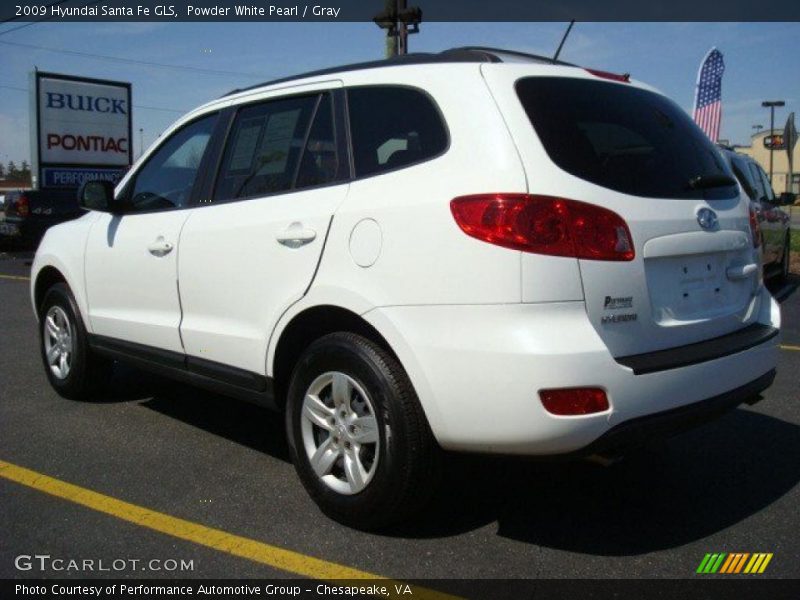 Powder White Pearl / Gray 2009 Hyundai Santa Fe GLS