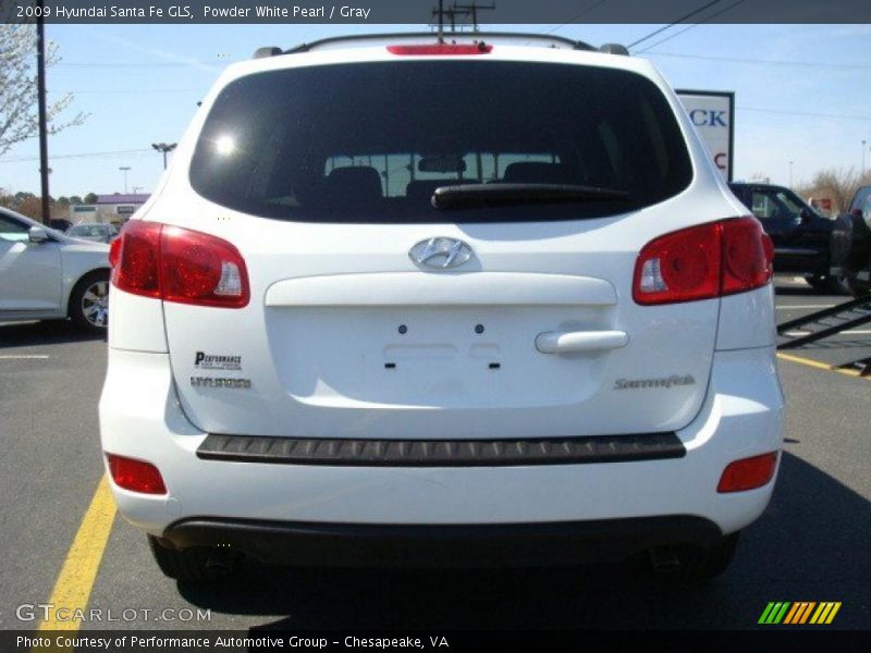 Powder White Pearl / Gray 2009 Hyundai Santa Fe GLS