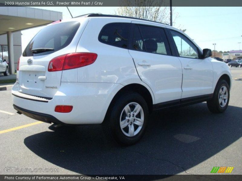 Powder White Pearl / Gray 2009 Hyundai Santa Fe GLS