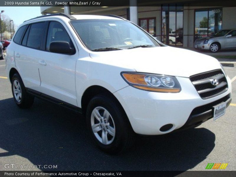 Powder White Pearl / Gray 2009 Hyundai Santa Fe GLS