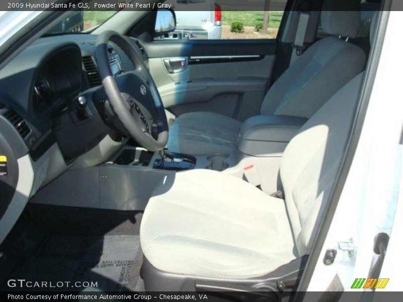 Powder White Pearl / Gray 2009 Hyundai Santa Fe GLS