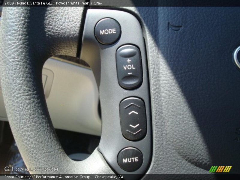 Powder White Pearl / Gray 2009 Hyundai Santa Fe GLS
