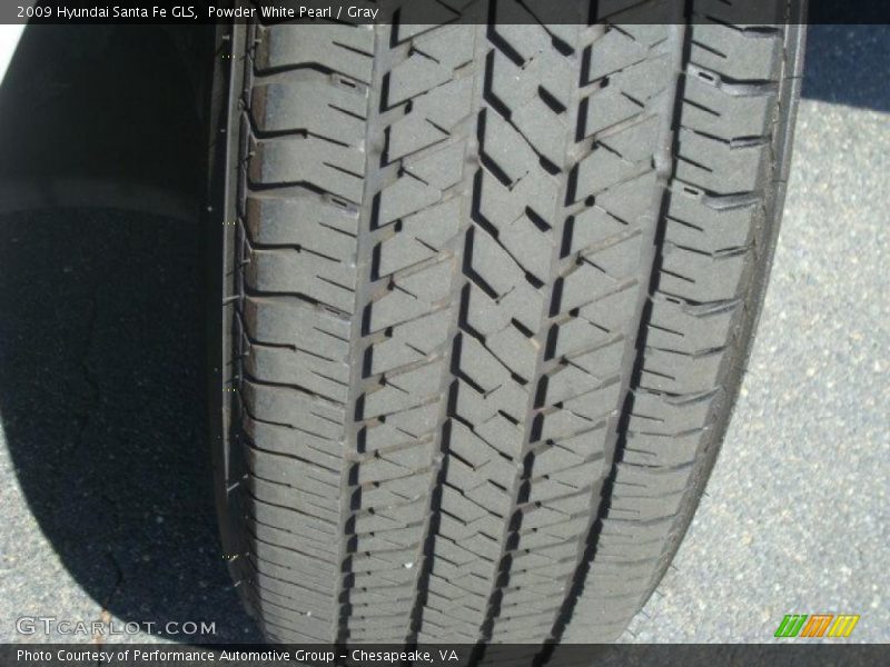 Powder White Pearl / Gray 2009 Hyundai Santa Fe GLS