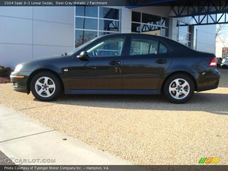 Steel Gray Metallic / Parchment 2004 Saab 9-3 Linear Sedan