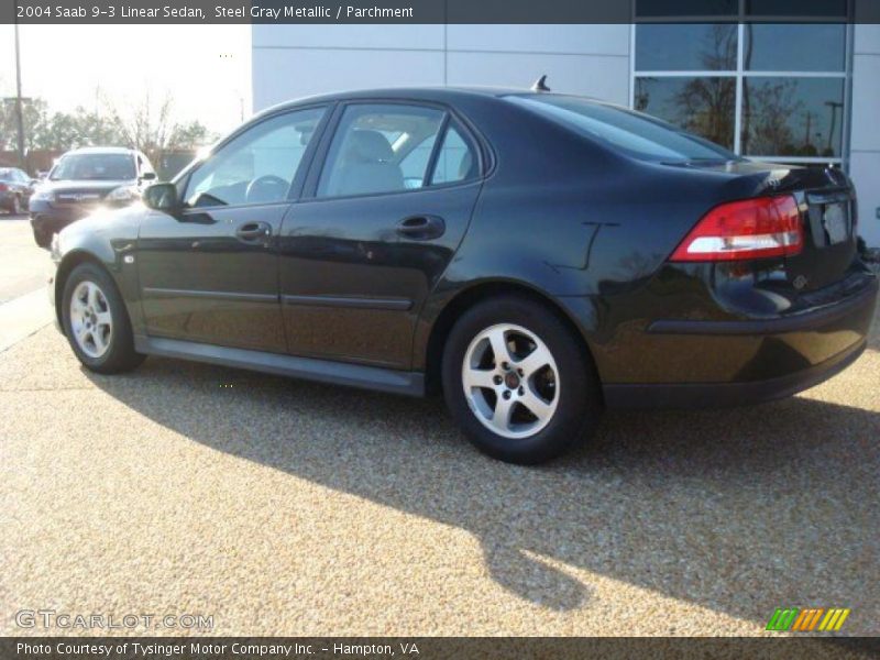 Steel Gray Metallic / Parchment 2004 Saab 9-3 Linear Sedan