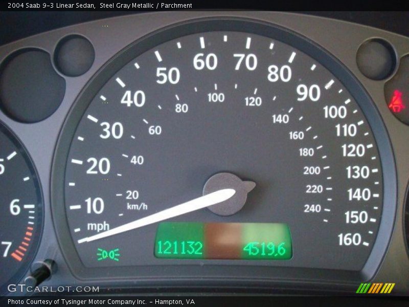 Steel Gray Metallic / Parchment 2004 Saab 9-3 Linear Sedan