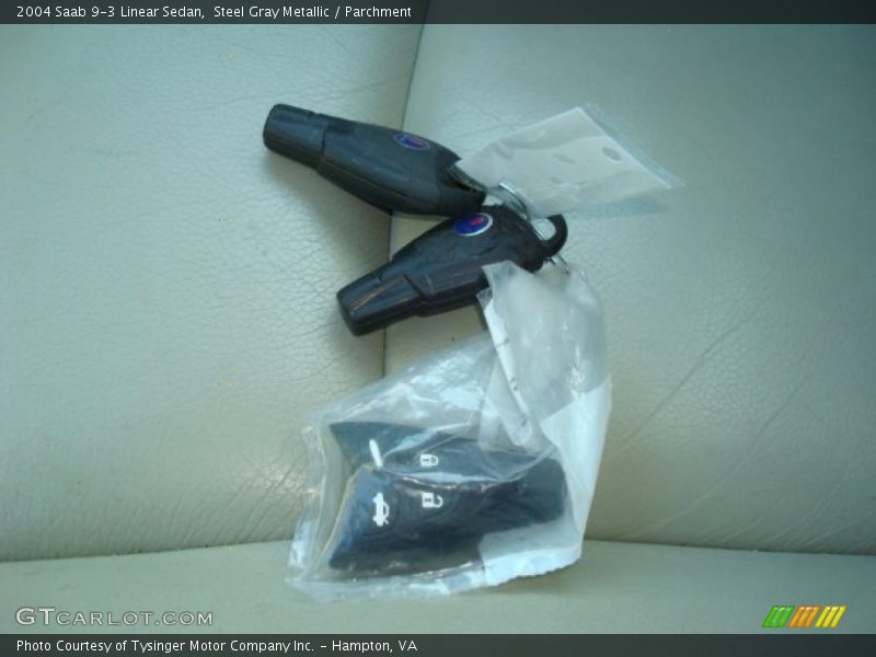 Steel Gray Metallic / Parchment 2004 Saab 9-3 Linear Sedan