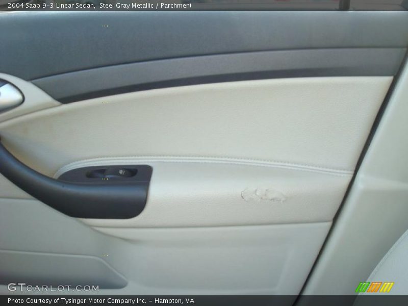 Steel Gray Metallic / Parchment 2004 Saab 9-3 Linear Sedan
