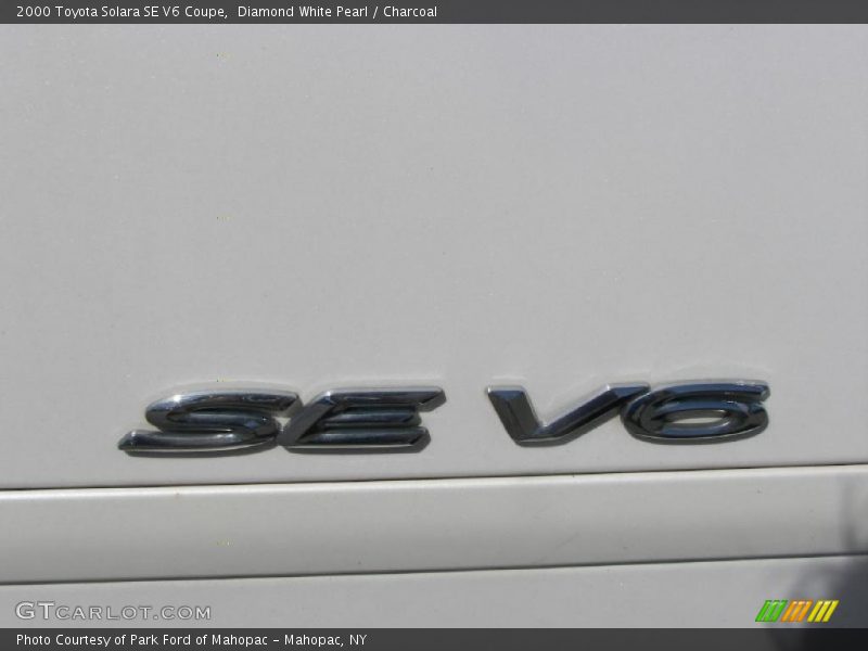 Diamond White Pearl / Charcoal 2000 Toyota Solara SE V6 Coupe