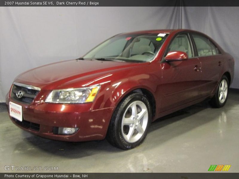 Dark Cherry Red / Beige 2007 Hyundai Sonata SE V6