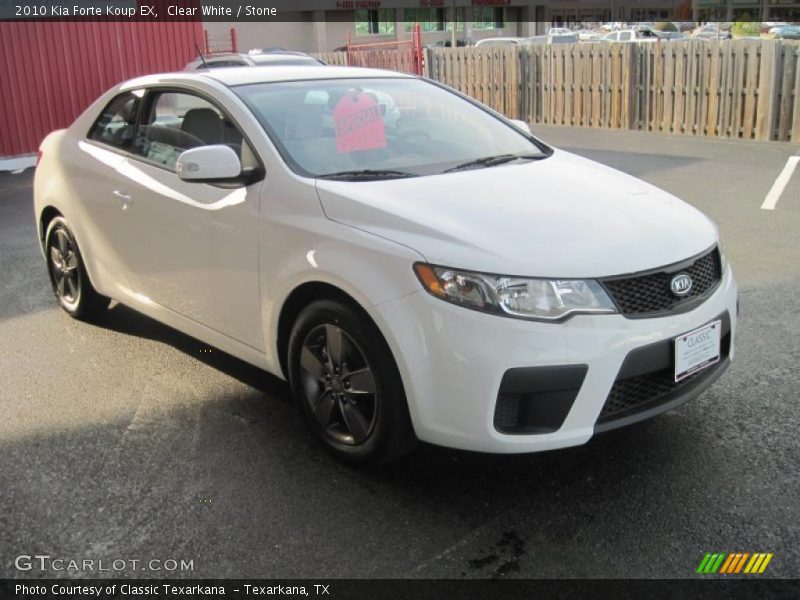 Clear White / Stone 2010 Kia Forte Koup EX
