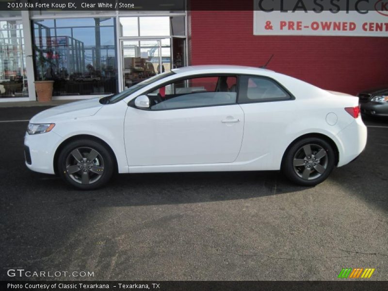 Clear White / Stone 2010 Kia Forte Koup EX