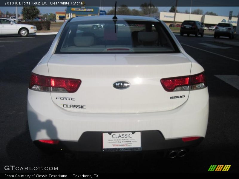 Clear White / Stone 2010 Kia Forte Koup EX